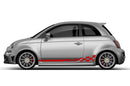 Lower side waving stripes side graphics decals for Fiat F595 Abarth