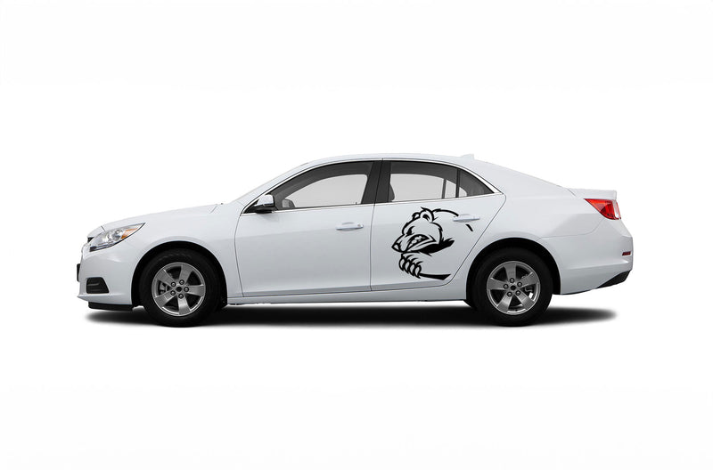 Angry bear side graphics decals for Chevrolet Malibu 2013-2015