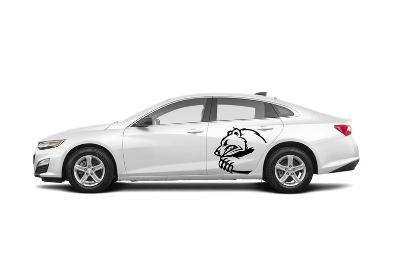 Angry bear side graphics decals compatible with Chevrolet Malibu