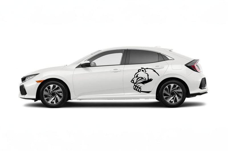Angry bear side graphics decals for Honda Civic 2016-2021