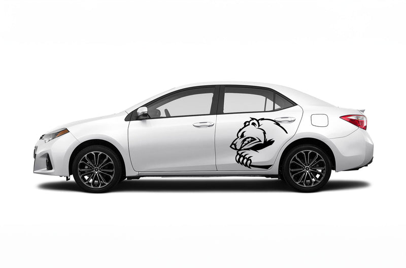 Angry bear side graphics decals for Toyota Corolla 2014-2019