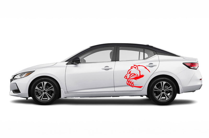 Angry bear side graphics decals for Nissan Sentra