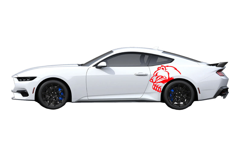 Angry bear side graphics decals for Ford Mustang