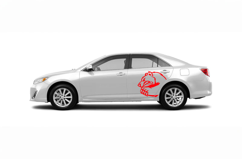 Angry bear side graphics decals for Toyota Camry 2012-2017