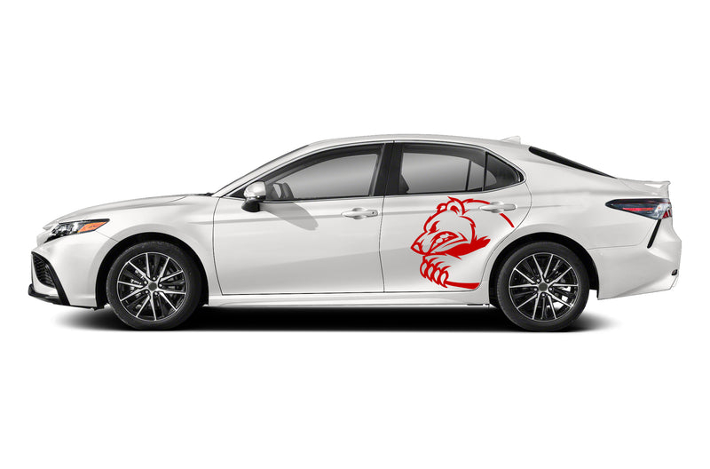 Angry bear side graphics decals for Toyota Camry