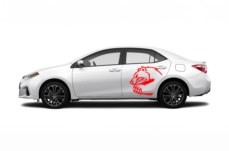 Angry bear side graphics decals for Toyota Corolla 2014-2019