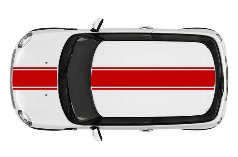 Center pin rally racing stripe graphics decals for Mini Cooper Hardtop