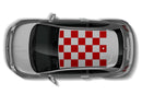 Checkered flag rally roof graphics decals for Fiat F595 Abarth