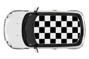 Checkered flag rally roof graphics decals for Mini Cooper Hardtop