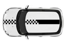 Checkered flag rally stripes graphics decals for Mini Cooper Hardtop