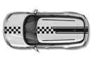 Checkered flag stripes roof graphics decals for Mini Cooper Countryman