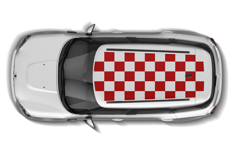 Checkered flag rally roof graphics decals for Mini Cooper Countryman