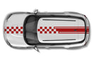 Checkered flag stripes roof graphics decals for Mini Cooper Countryman