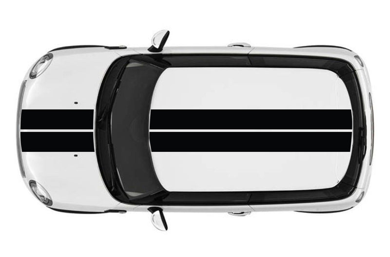 Dual rally racing stripe graphics decals for Mini Cooper Hardtop