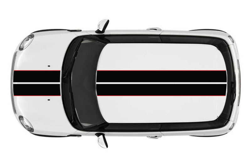 Dual rally stripes with pin graphics decals for Mini Cooper Hardtop