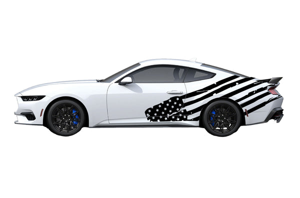 Flag USA side graphics decals for Ford Mustang