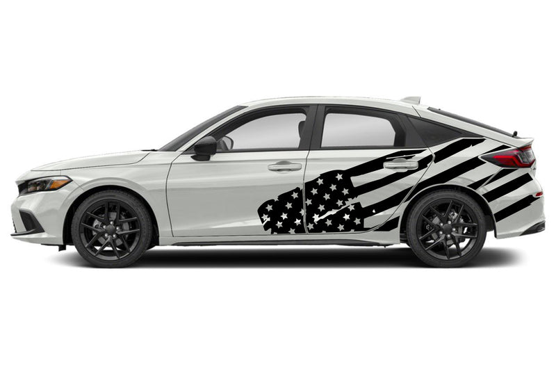 Flag USA side graphics decals for Honda Civic