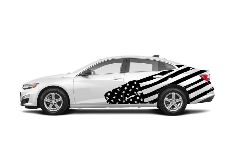 Flag USA side graphics decals compatible with Chevrolet Malibu