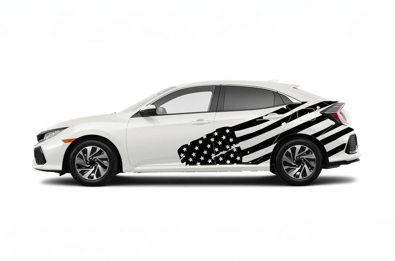 Flag USA side graphics decals for Honda Civic 2016-2021