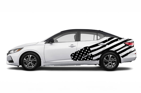 Flag USA side graphics decals for Nissan Sentra