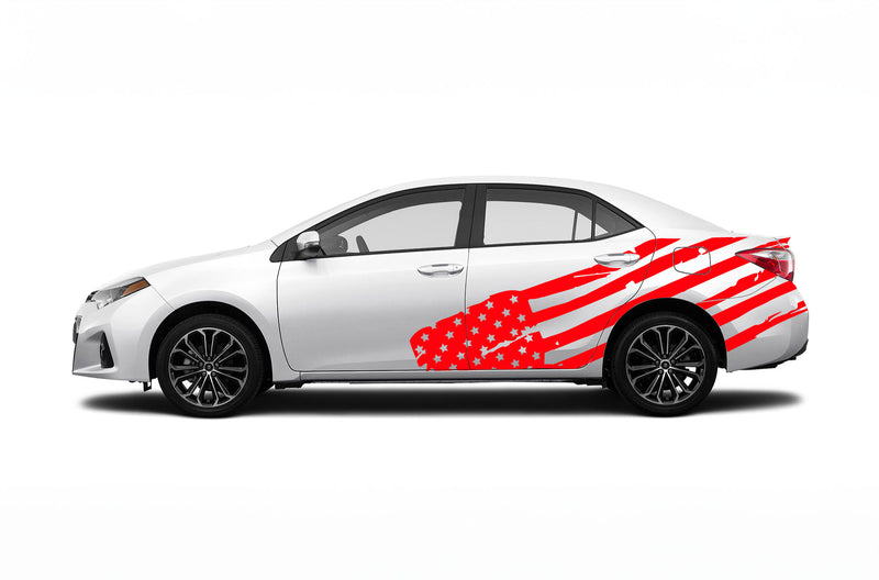Flag USA side graphics decals for Toyota Corolla 2014 - 2019