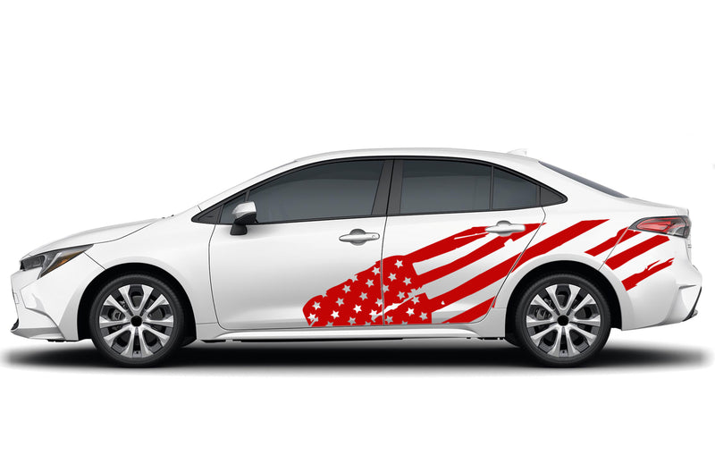 Flag USA side graphics decals for Toyota Corolla