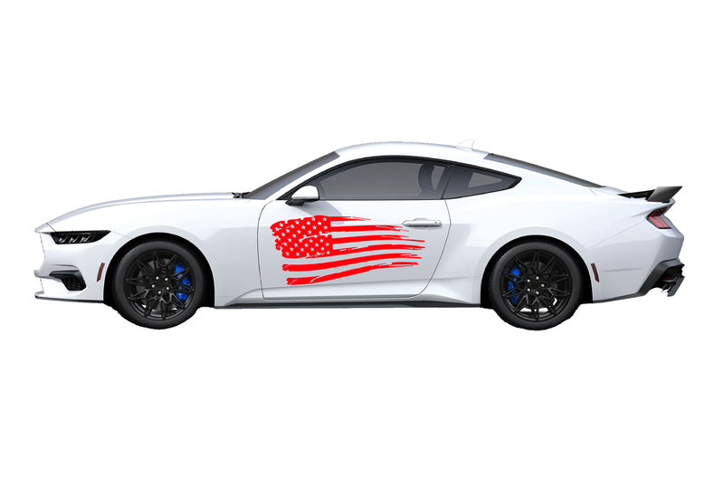 Flag USA door graphics decals for Ford Mustang