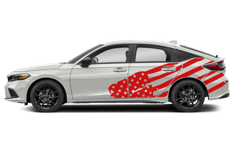 Flag USA side graphics decals for Honda Civic