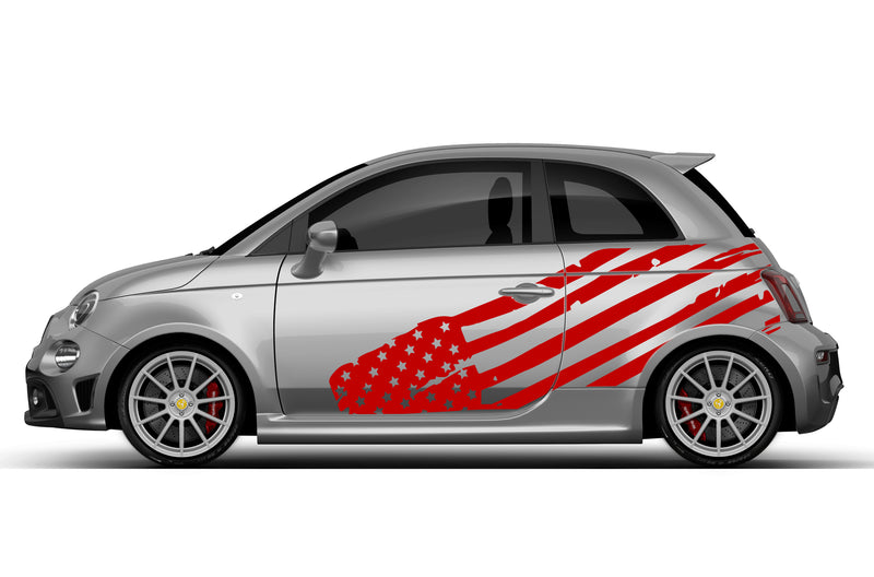 Flag USA side graphics decals for Fiat F595 Abarth