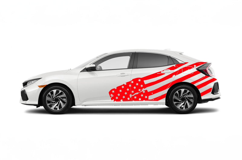 Flag USA side graphics decals for Honda Civic 2016-2021