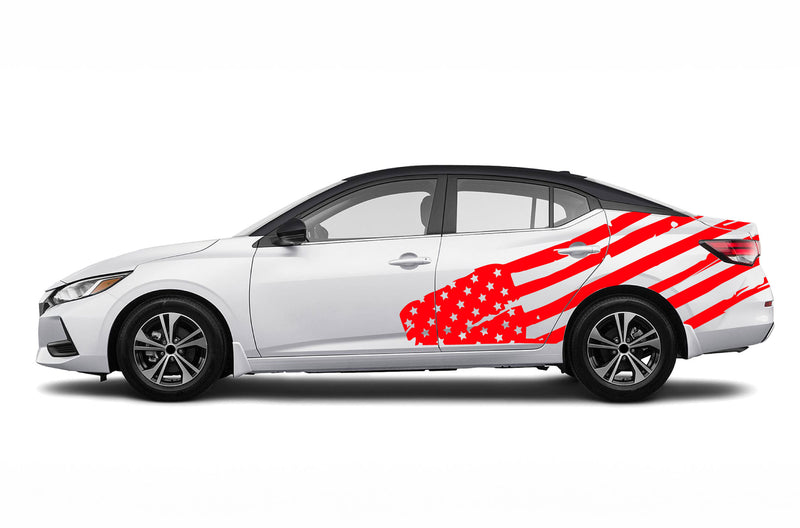 Flag USA side graphics decals for Nissan Sentra