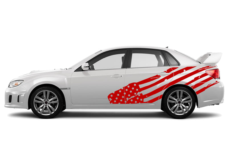 Flag USA side graphics decals for Subaru Impreza 2012-2016