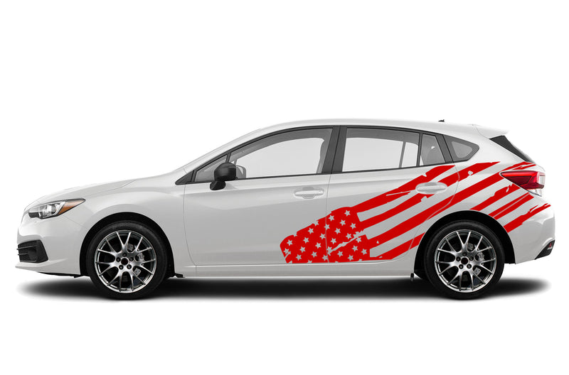 Flag USA side graphics decals for Subaru Impreza