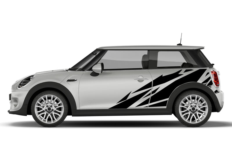 Geometric pattern side graphics decals for Mini Cooper Hardtop