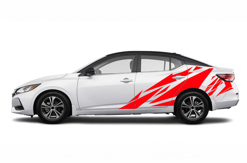 Geometric pattern side graphics decals for Nissan Sentra