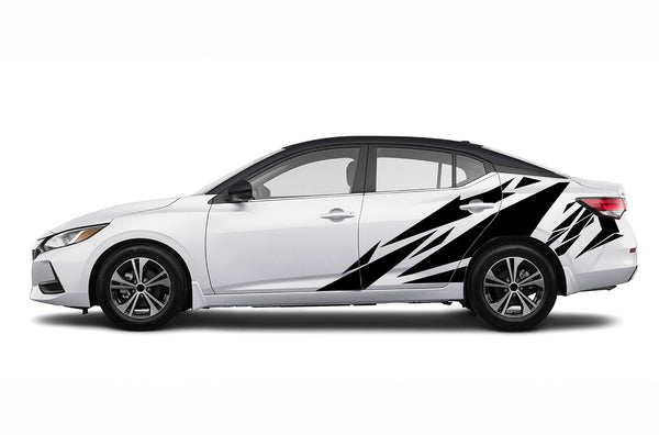 Geometric pattern side graphics decals for Nissan Sentra