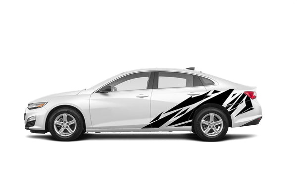 Geometric patterns side graphics decals compatible with Chevrolet Malibu