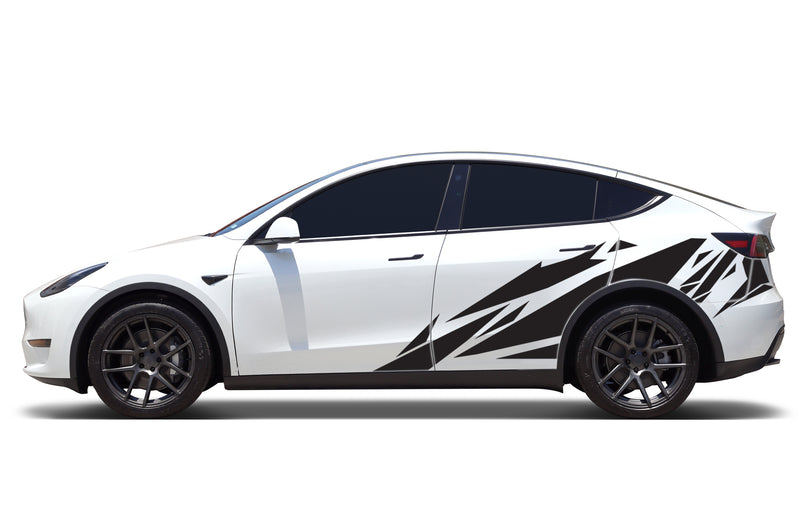Geometric patterns side graphics decals for Tesla Model Y