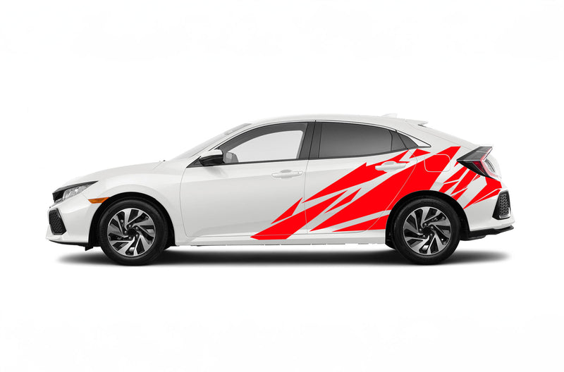 Geometric pattern side graphics decals for Honda Civic 2016-2021