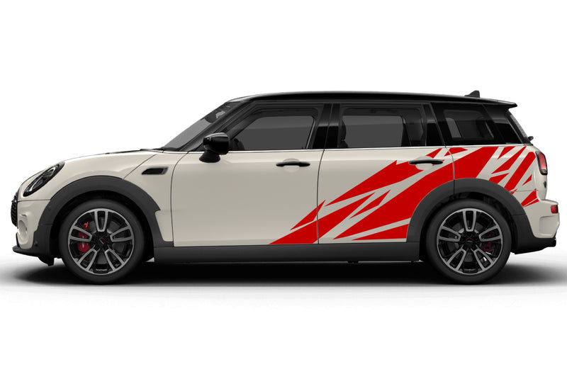 Geometric pattern side graphics decals for Mini Cooper Clubman