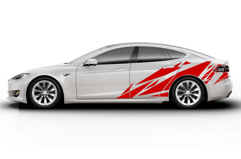 Geometric patterns side graphics decals for Tesla Model S