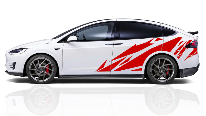 Geometric patterns side graphics decals for Tesla Model X