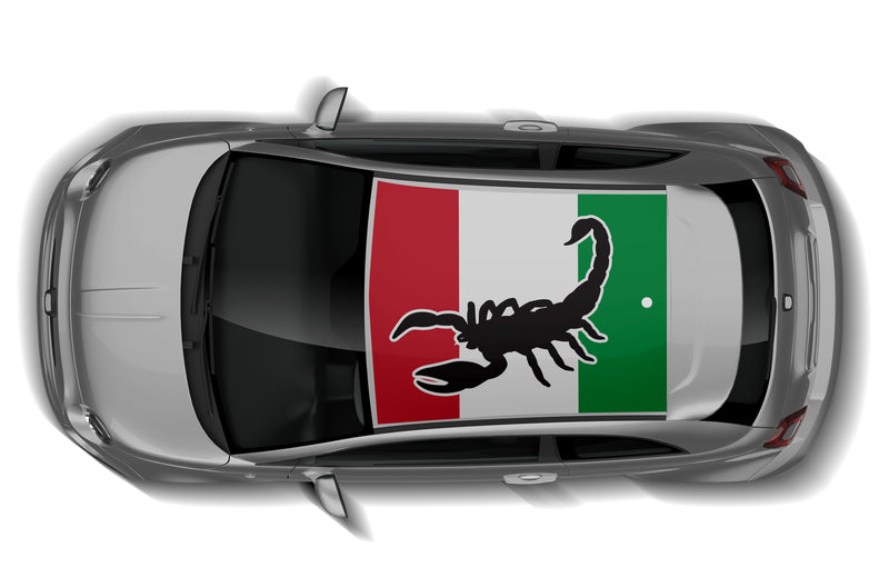Italy flag roof graphics decals for Fiat F595 Abarth