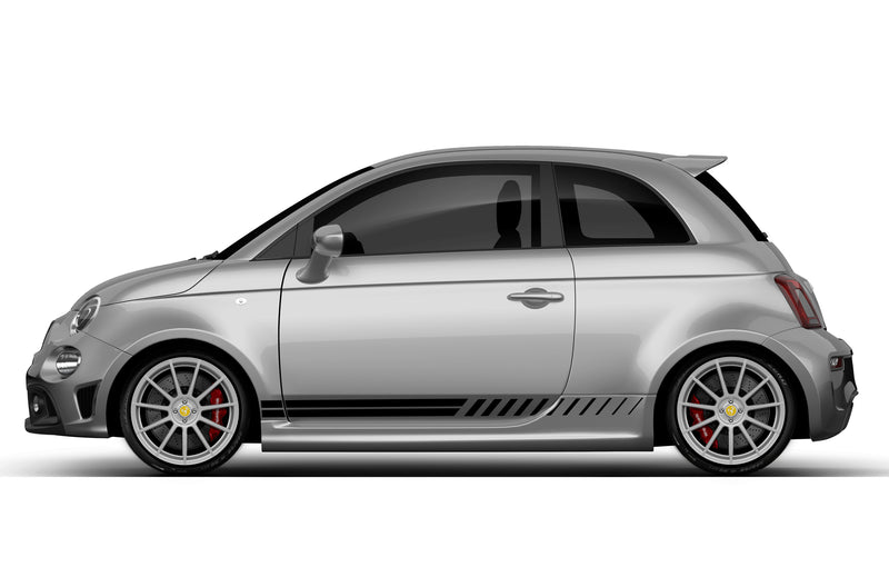 Lower rush stripes side graphics decals for Fiat F595 Abarth