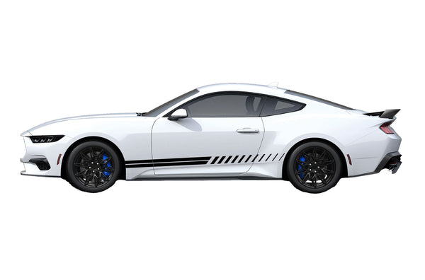 Lower rush stripes side graphics decals for Ford Mustang