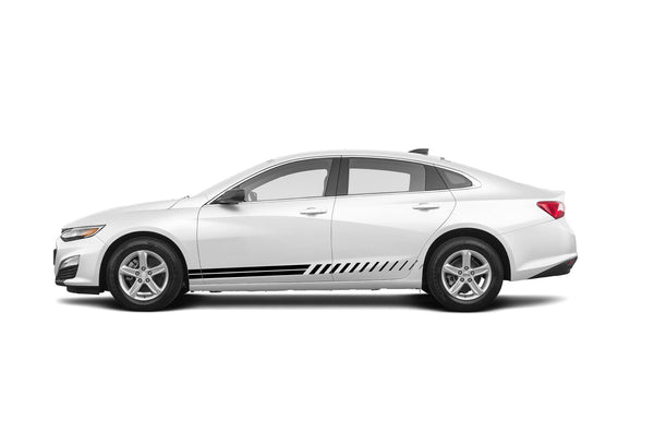 Lower side rush stripes graphics decals compatible with Chevrolet Malibu
