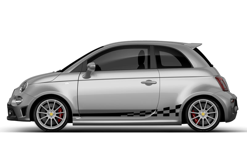Lower side waving stripes side graphics decals for Fiat F595 Abarth