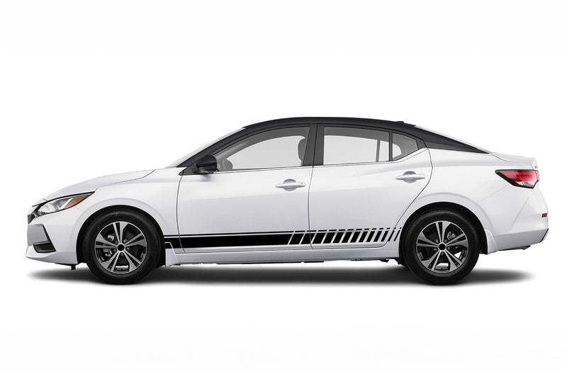 Lower speed stripes side graphics decals for Nissan Sentra