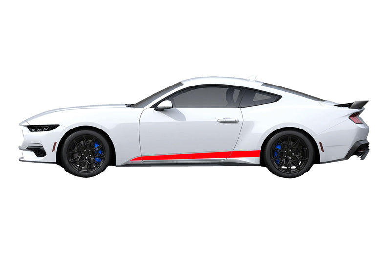 Lower panel stripes side graphics decals for Ford Mustang