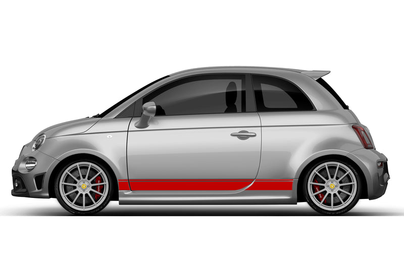 Lower road stripes side graphics decals for Fiat F595 Abarth